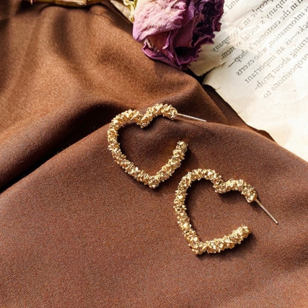 Gold Plated Heart Hoop Earrings ❤️ - Picture 5 of 6